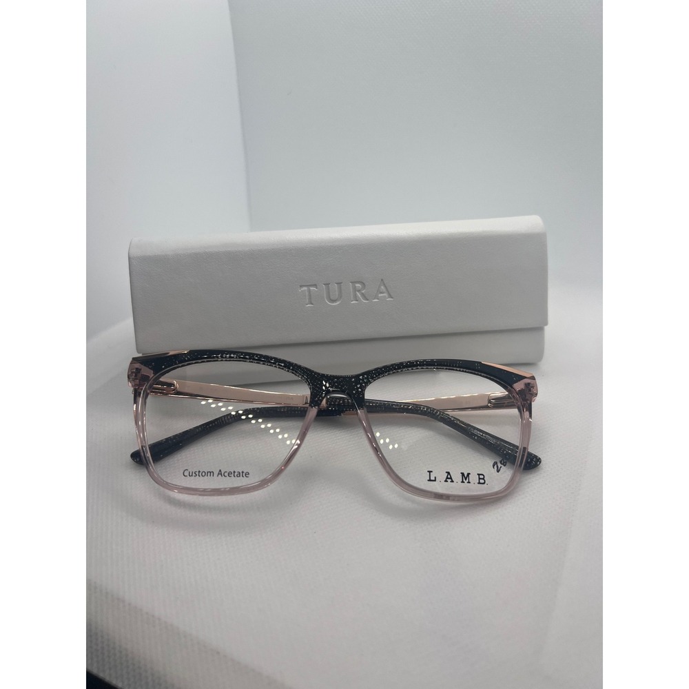 L.A.M.B. LA119 Black & Rose‎ Gold Eyeglasses Frames Designer Eyewear